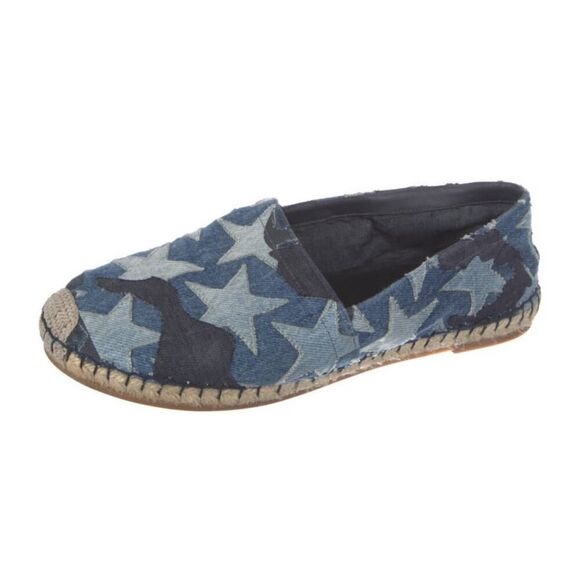 Valentino Garavani Women's Blue Star Pattern Slip-On Shoes Size 8 - Picture 2 of 7